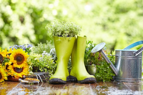 Soil testing in a Putney garden